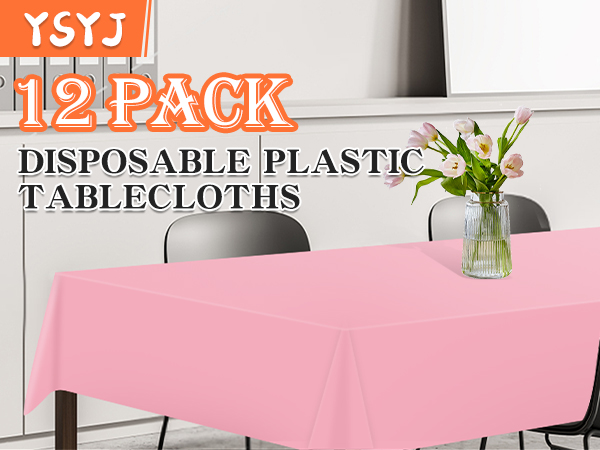 12 pack disposable plastic tablecloths