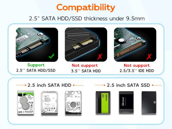 6Gbps UASP Tool Free 2.5 inch ssd hdd hard drive disk Storge Case reader enclosure adapter housing