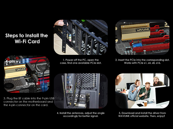 Easy installation Desktop PC WiFi Adapter Wireless