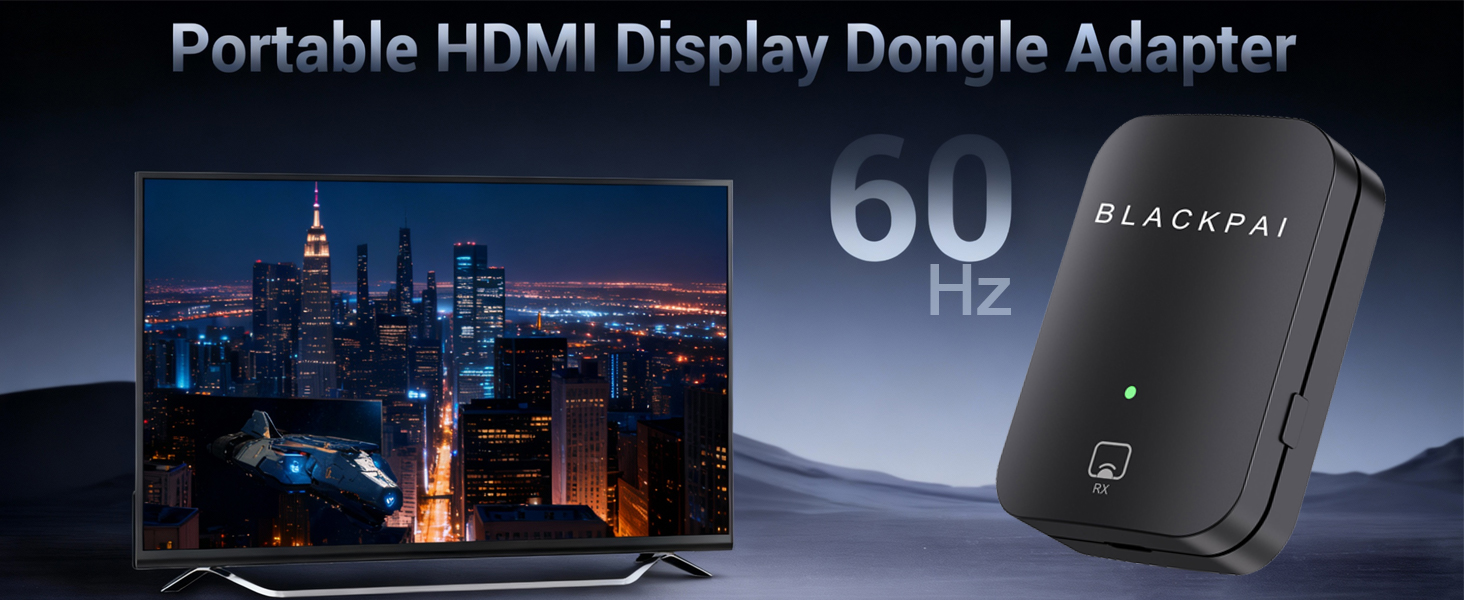 Wireless HDMI Display Dongle Adapter 4K, Portable Transmitter,