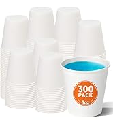 METAPRINT 300 Count 3 oz Disposable Mouthwash Cups, Small Paper Cups, Bathroom Paper Cups, Ideal ...