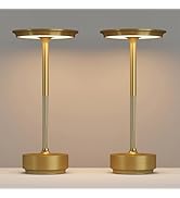 FDIDC 2 Pack Cordless Table Lamps Rechargeable, LED Portable 5000mAh Touch Table Light, 3 Color S...