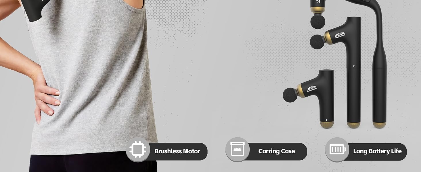 back massager gun with extension handle for back pain relief