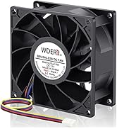 Wderair 90mm x 38mm PWM Dual Ball Case Fan 12V 4Pin High Static Pressure for Box Rack Exhaust Ven...