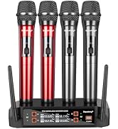 Depusheng Wireless Microphone, Professional 4 Channels Karaoke Handheld System for Home Karaoke, ...
