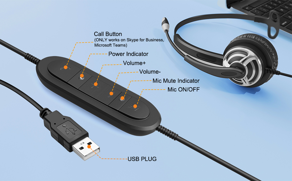 usb headset with microphone for pc