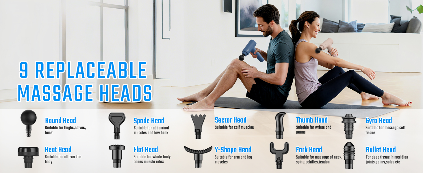 cotsoco Massage Gun with Heat for Pain Relief, Deep Tissue Percussion Massager with 20 Speeds