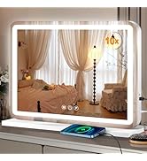 Ratsamee Hollywood Vanity Mirror with Lights,23x18 Inch Led Vanity Mirror,3 Color Lights, Aluminu...