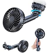xuenair 5000mAh Rechargeable Fan for Car Windshield Window Headrest, Small Portable Suction Cup F...