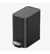 Veelesa Small Bathroom Trash Can with Lid Soft Close 1.3 Gallon Garbage Can Step Pedal Stainless ...