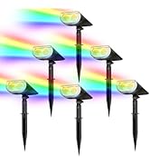 Linkind Solar Lights Outdoor StarRayS, Color Changing Solar Spot Lights, IP67 Waterproof Solar Sp...
