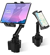 Cup Holder Car Tablet Mount, Universal 360° Rotation Adjustable Long Arm Holder Stand for iPad Pr...