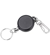 Retractable Keychains Badge Holder, Extendable Keychain, Stainless Steel Retractable Keyring Key ...