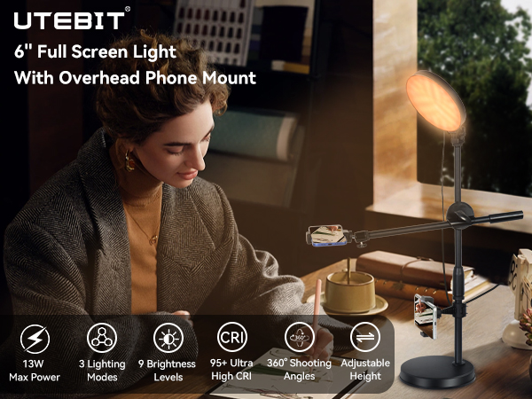 6&amp;#39;&amp;#39; Full Screen Light With Overhead Phone Mount