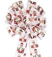LaRibbons Large Christmas Tree Topper Wreath Bow,12.5 x 54.5 Inch Nutcracker Printed Christmas Tr...