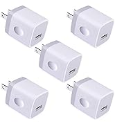 Single Port USB Charger,UorMe 1A 5V Wall Plug USB Power Adapter 5 Pack for iPhone 15 Plus 14 Pro ...