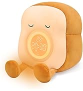 QANYI Kids Night Light Plushies, Funny Food Toast Bread Plush Cute Stuffed Alarm Clocks for Bedro...