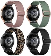 DaQin 4 Pack Stretchy Nylon Solo Loop Bands Compatible with Samsung Galaxy Watch 6 5 4 Band, Gala...