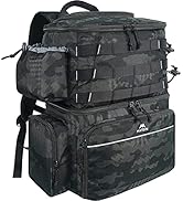 MATEIN Fishing Tackle Backpack with Cooler, Large Fishing Bag with Rod Holders for 4 Trays (Tray ...