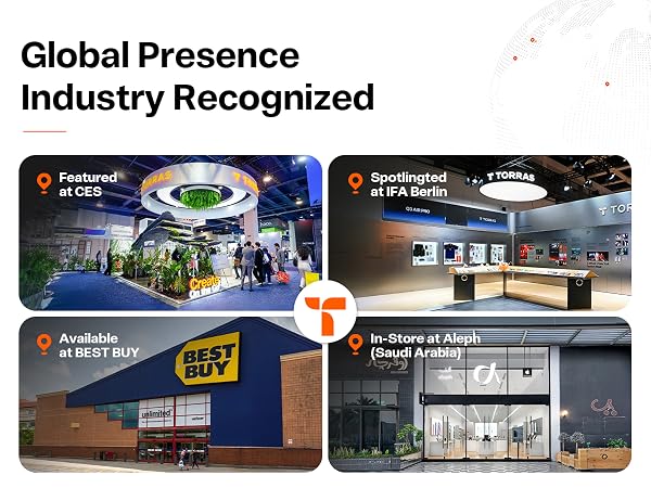 TORRAS global power bank brand showcased at CES, IFA, and premier stores like Best Buy and Aleph