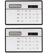 2Pcs 8 Digit Silver and Black Ultra Thin Solar Power Calculator with Touch Screen Credit Card Des...