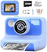 Kids Camera Instant Print, 2.4 Inch Screen Instant Cameras for Kids, Christmas Birthday Gifts Toy...