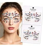 Glitter Flower Face Gems, Rhinestone Face Stickers, Colorful Acrylic Face Jewels for Festival, Ra...