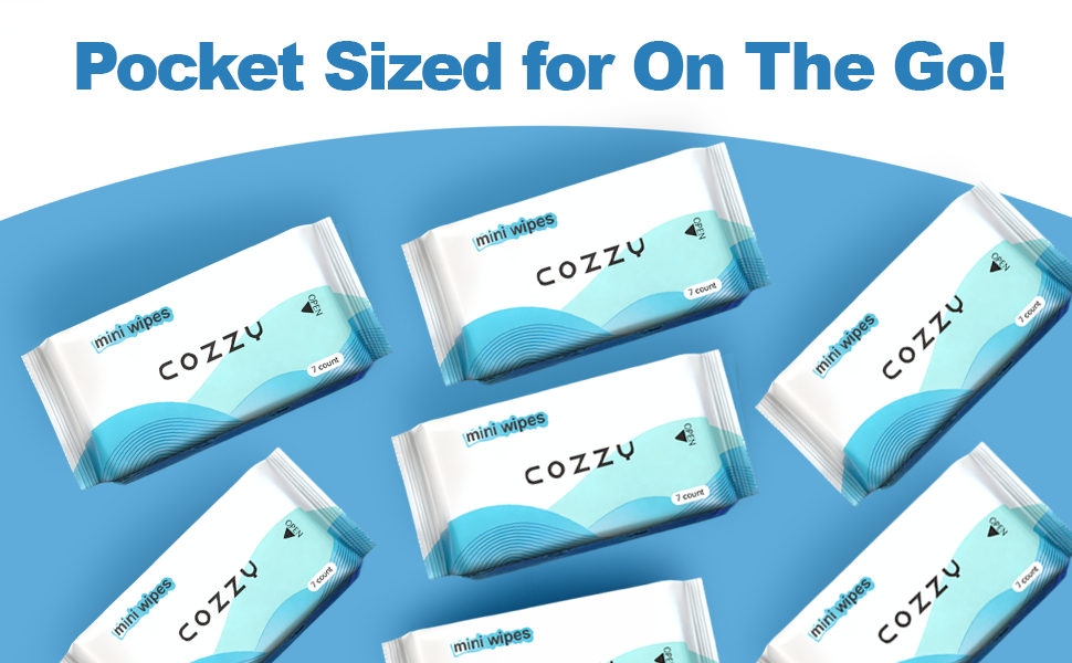 COZZY Mini wipes on the go flushable wipe for travel essentials