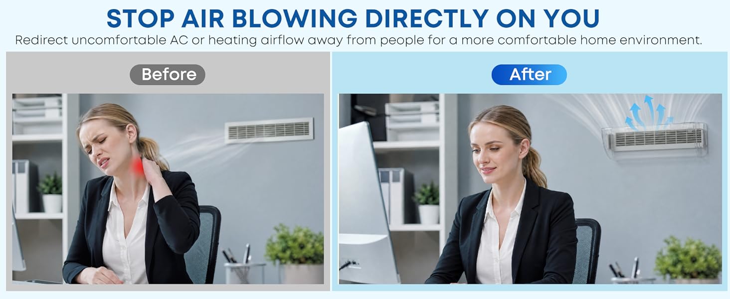 Stop air blowing on you. Redirect airflow for total comfort