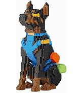 BDYDT Animals Dog Series Doberman Micro Building Blocks Set(1390PCS)-Building Set Model Toys Gift...