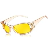 FEISEDY Polarized Night Vision Glasses for Women Yellow Lens Anti Glare Safety Driving UV Protect...