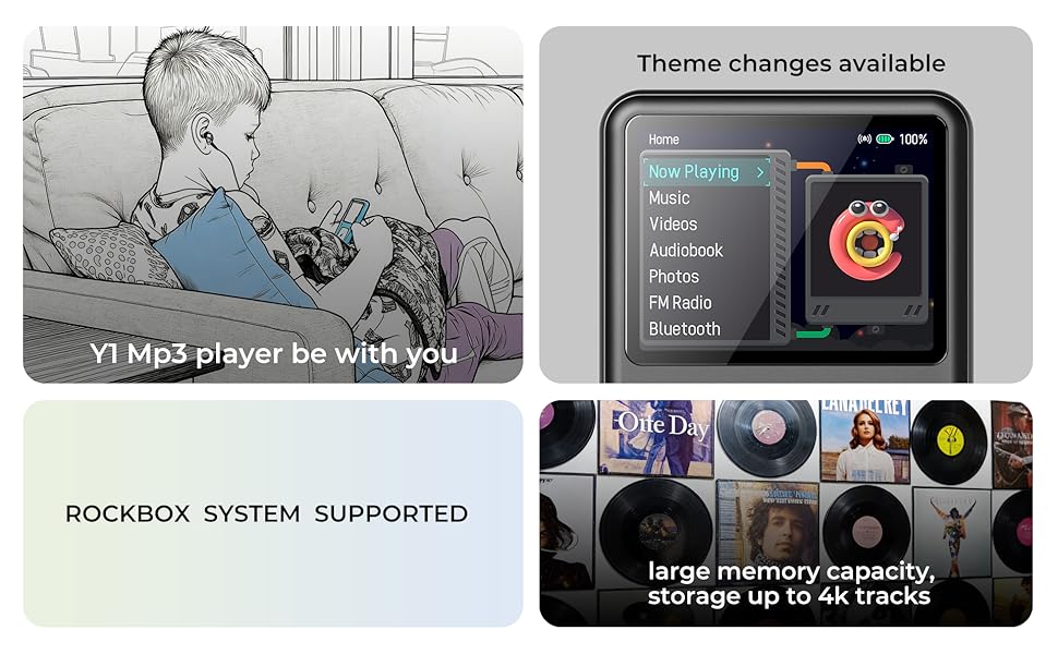 mp3 player with bluetooth digital music mp3 player ebook innioasis y1 andorid mp3 portable mini