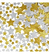 READY 2 LEARN Glitter Foam Stickers - Silver and Gold Stars - Pack of 168 - Self-Adhesive Sticker...