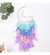 TEESHLY Moon Dream Catcher - Handmade Crescent Design Dreamcatchers for Room Wall Decor, Feather ...