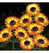 Etre Jeune Garden Lights Solar Powered, 3 Pack Solar Outdoor Lights with 9 Bigger Sunflower Water...
