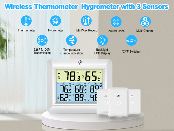 indoor outdoor thermometer wireless outdoor greenhouse room thermometer temperature hygrometer