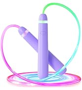 LED Light Up Jump Rope for Kids and Adult, Adjustable Glowing Skipping Rope for Boys and Girls, C...