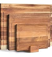 WALDWERK Cutting Board Set (15.75 x 12/13 x 9.5/10 x 7 in) out of Solid Acacia Wood - 0,8 in Thic...