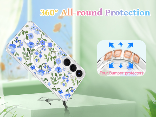 4(5)-all-round protection anti fall case stunning gorgeous flower case for samsung for magsafe