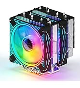 UTLGAMENG ARGB CPU Cooler with 6 Heat Pipes, Dual 120mm PWM Fans, 1800RPM Speed, for AMD:AM4 AM5/...