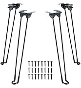 AMGSH Folding Hairpin Table Legs 16.5” / 420 mm, 4PCS DIY Furniture Legs, Heavy Duty Foldable Met...