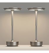 FDIDC Rechargeable 2 Pack Cordless Table Lamps, 5000mAh Portable LED Table Light, 3 Color Steples...