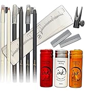 Eyebrow Mapping Kit with White, Red, and Gold Brow Mapping String, [100ft/ 30m], Red, Black, and ...