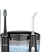 Water Flosser &amp; Ultrasonic Electric Toothbrush Combo, 600ML Water Dental Flosser Toothbrush with ...