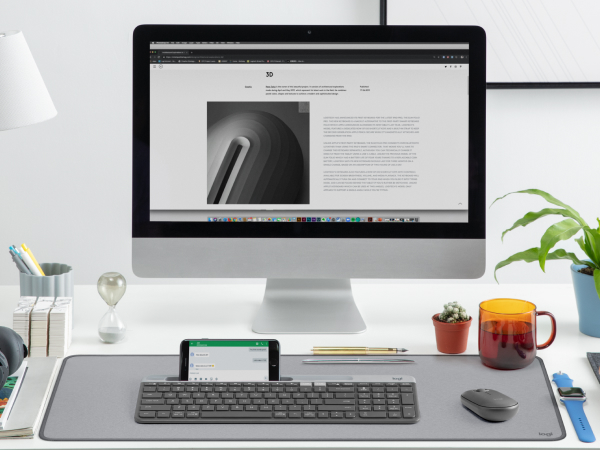 k585 slim compact wireless graphite keyboard and m350 pebble shaped cordless black mouse