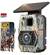 Trail Camera 4K 60MP , Game Camera with 0.1s Trigger, Solar Trail Camera with 5200mAh Battery, IP...