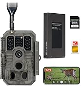 GardePro X60 Pro Max Live Stream Cellular Trail Camera, Rechargeable 8000mAh Battery, Built-in Me...