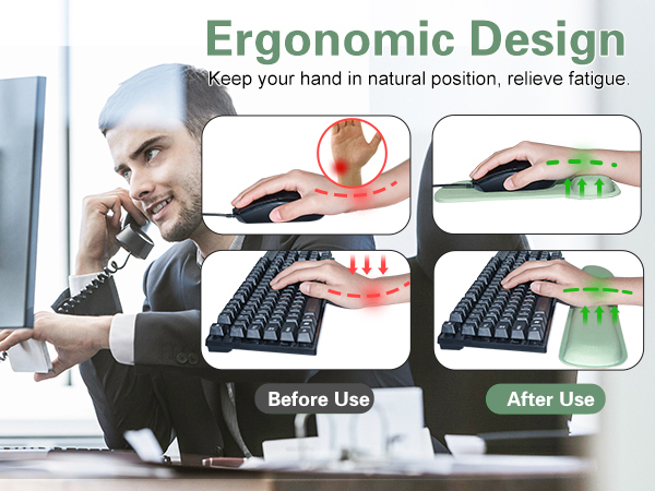 keyboard wrist rest and mouse pad set 