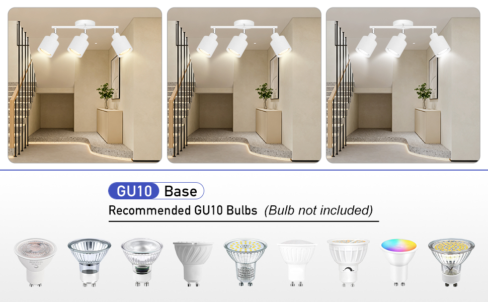 led 3 Light track light kit black ceiling light wall light spotlight