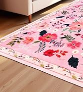 Washable Floral Rug